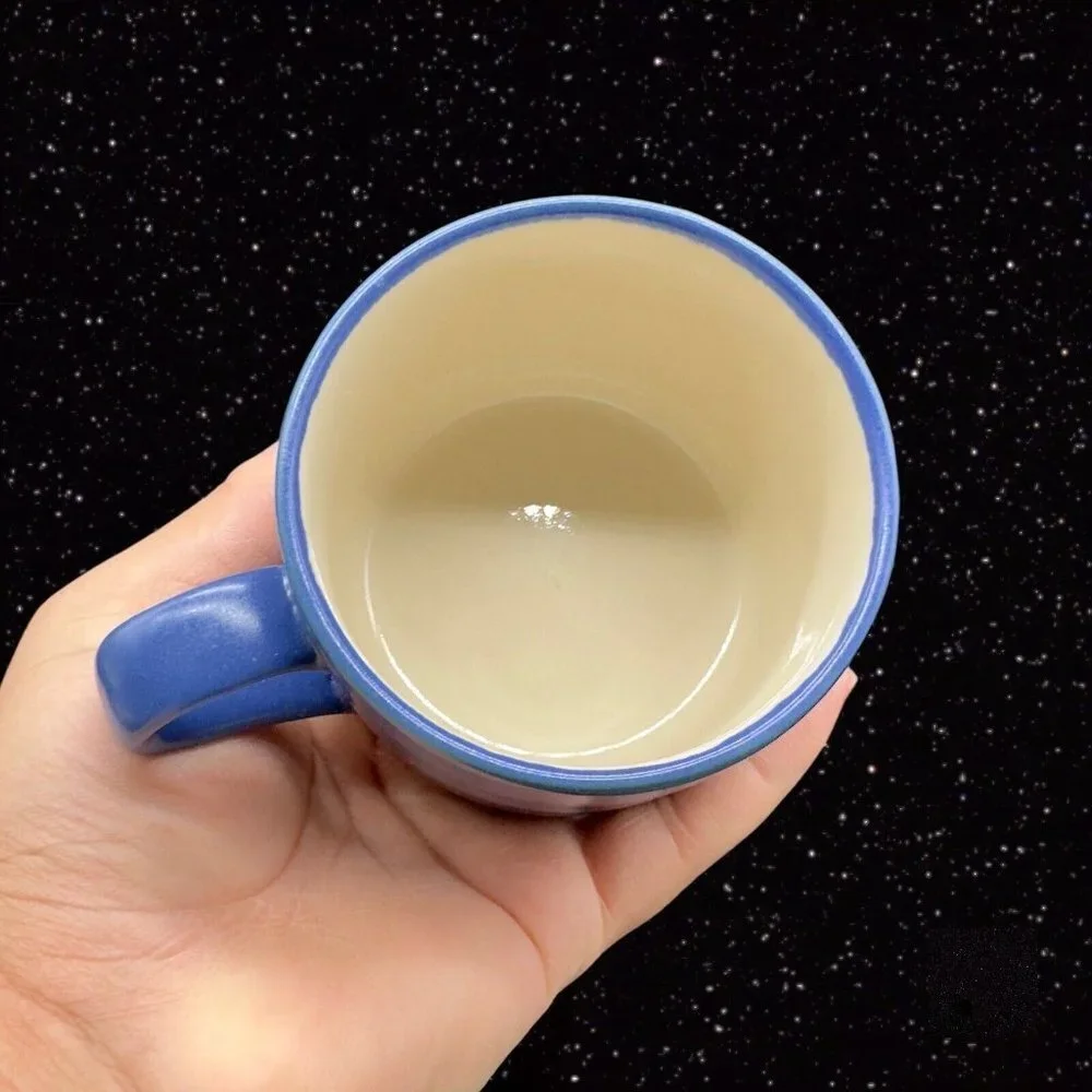 Pottery Barn Blue Coffee Mug Cup Set‎ 4 Japan Ceramic 2.5”T 4.25”W